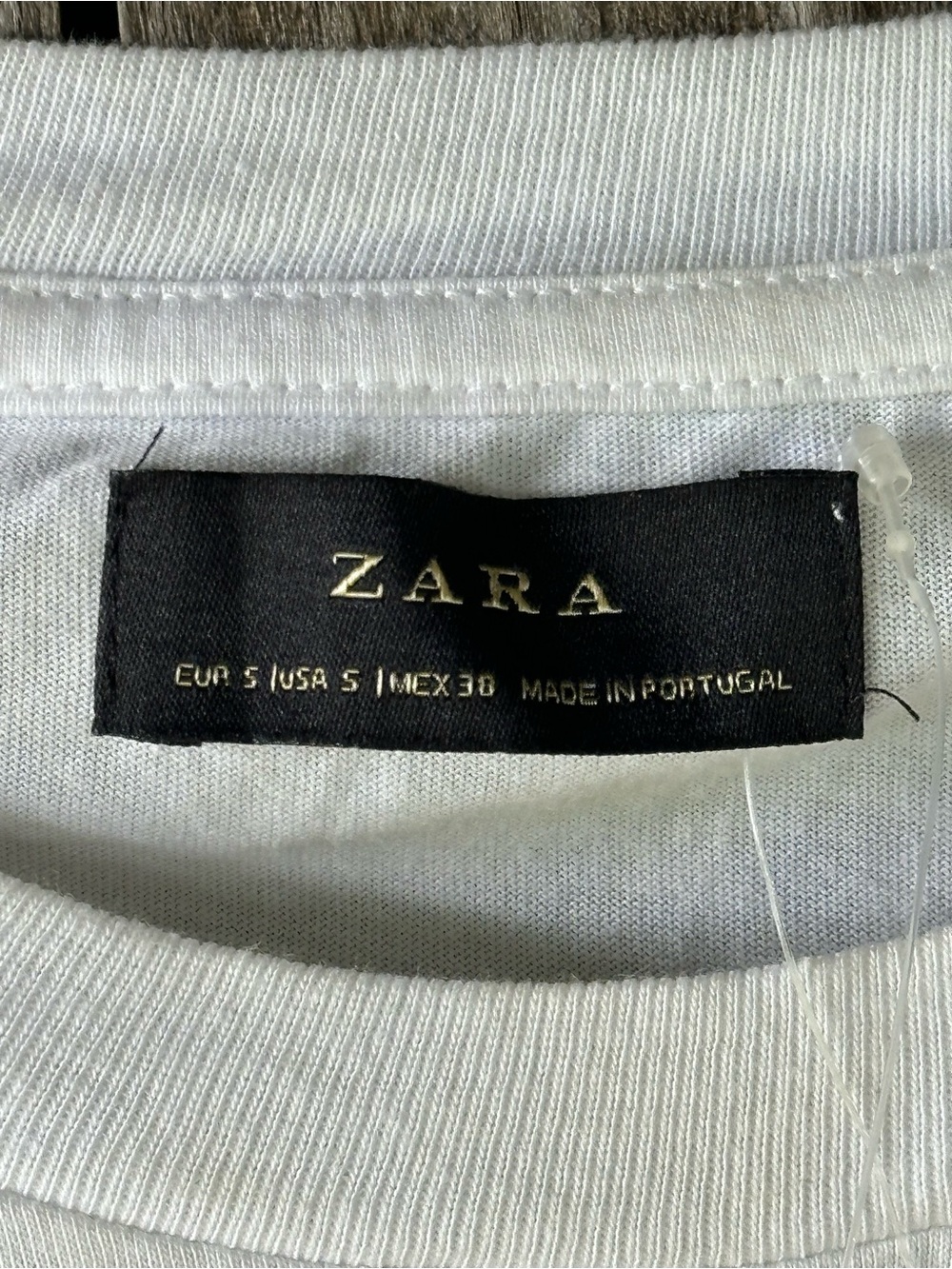 Zara Man White Check-Trim Tee - Casual Short Sleeve Shirt Men’s Size Small - Picture 3 of 13